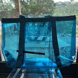 Dolce & Gabbana Aqua Blue Transparent Tote- Vintage!